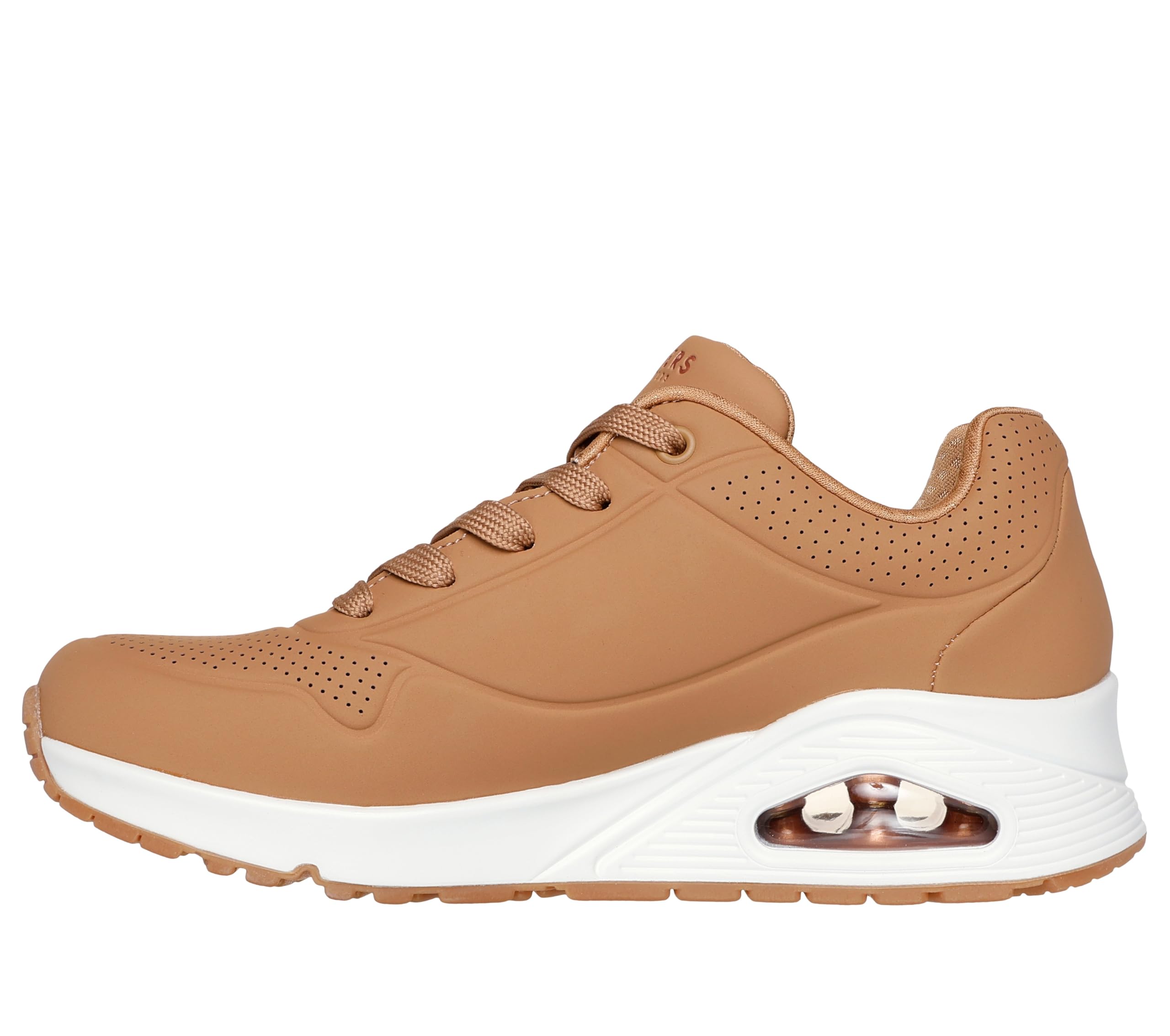 Skechers Womens Uno Stand On Air Sneaker, Brown, 9 UK
