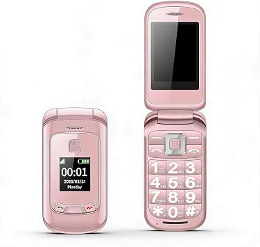 2G Smart Flip Phone, 2.8 Inch Cell Phone for Seniors, Dual Screen Large Buttons Flashlight High Volume Speakers, SOS, Camera, Talking Clock, Speed Dial, Caller ID