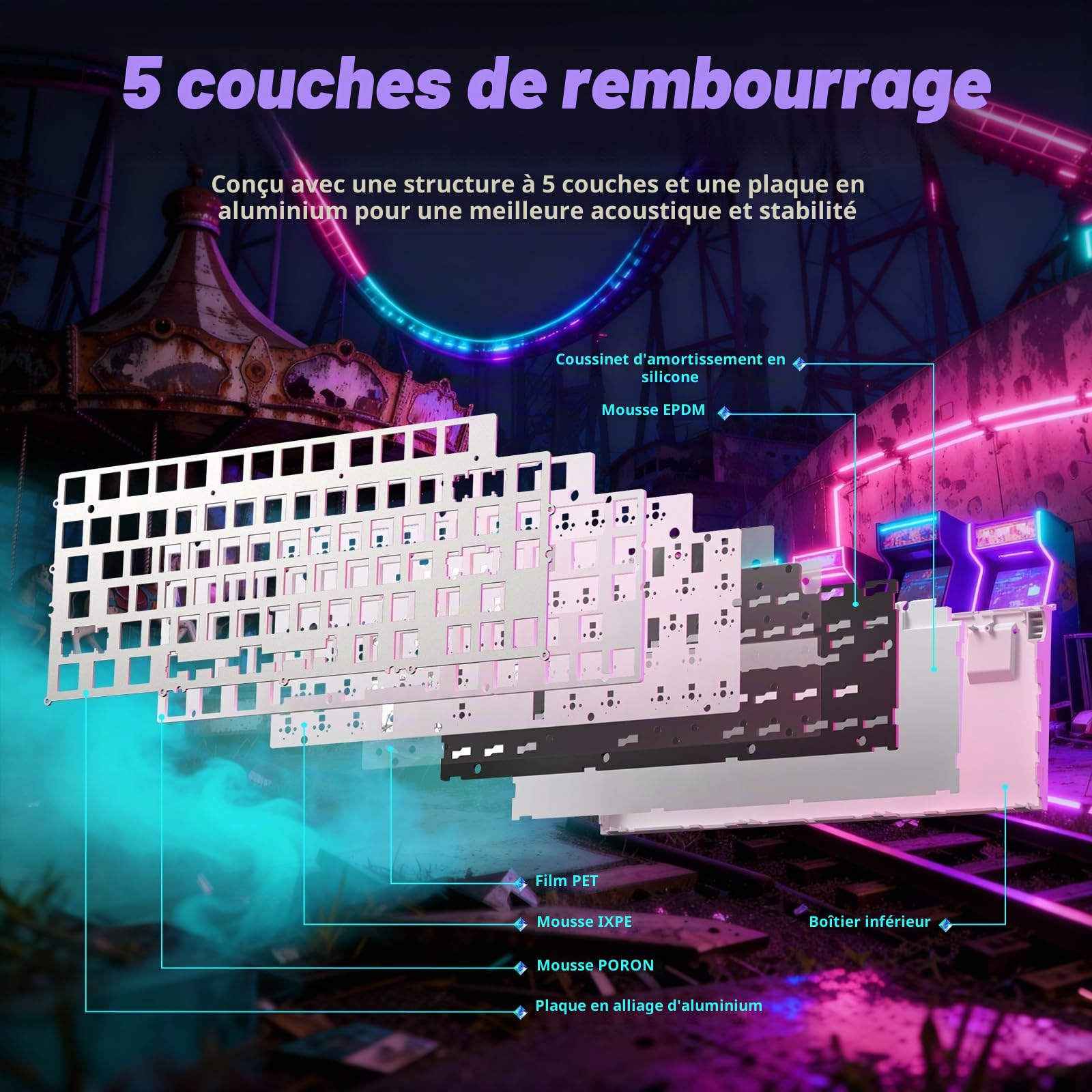 ATTACK SHARK R85 HE Clavier Gaming Filaire 75% avec Câble LED C01ULTRA, Interrupteurs Magnétiques, Logiciel Multifonction, RVB, Molette, 8000Hz, Technologie RT 0.005mm (Blanc Contour)