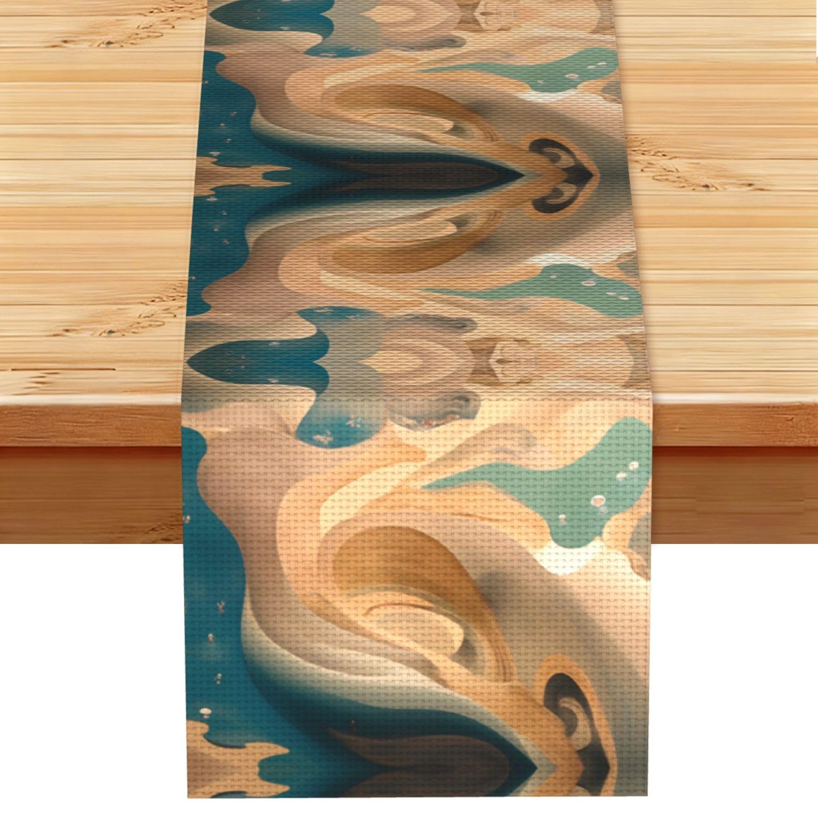 Dunhuang Mystery Linen Look Table Runner 13x72-Wrinkle Resistant Farmhouse Style for Dining Table Decor