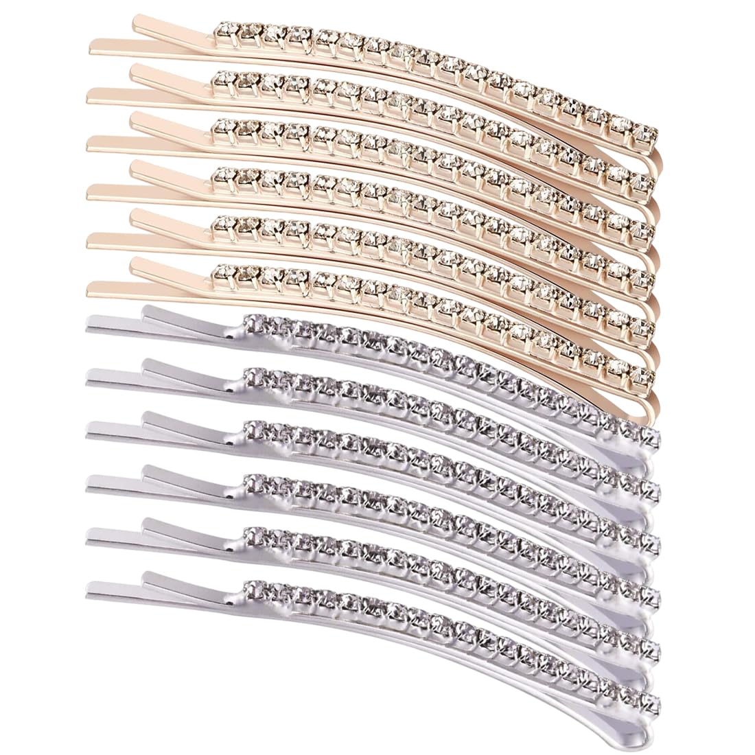 RETON Strass-Haarnadeln Set – 14 Stück, X-förmig & Doppelreihig, Glitzernd Für Frauen & Mädchen