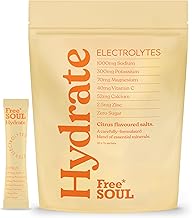 Free Soul Hydrate | Electrolyte Hydration Sachets with Sodium, Magnesium, Vitamin C, & More | Zero Sugar, Advanced Electrolyte Powder for Daily Use | Citrus Salt Flavour | 30 Sachets