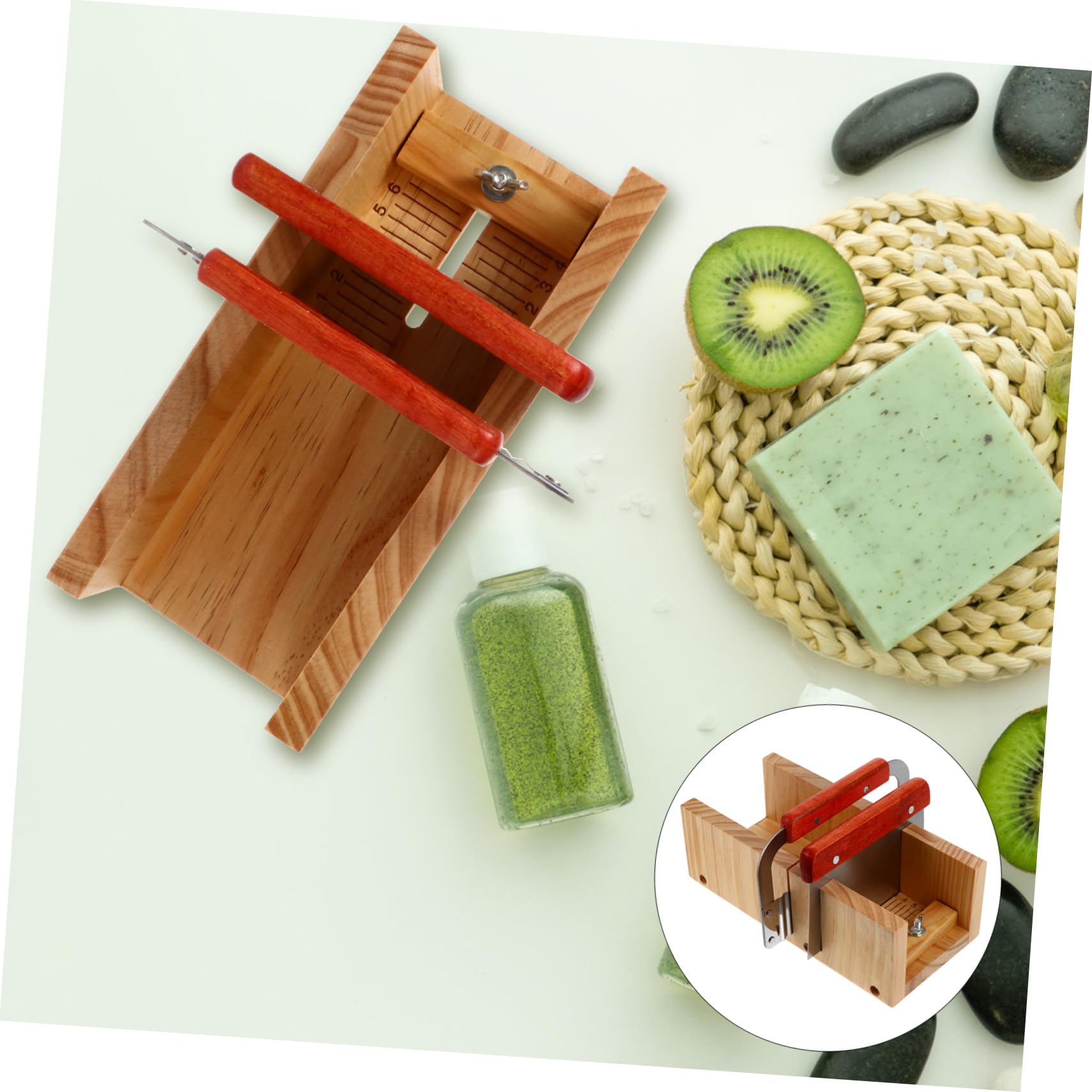 Angoily y Molde de Madera Herramienta Fácil de Usar y Corte Preciso Kit para Hacer Jabones Cortador de Jabón Recto Set de 1 Unidad para Manualidades