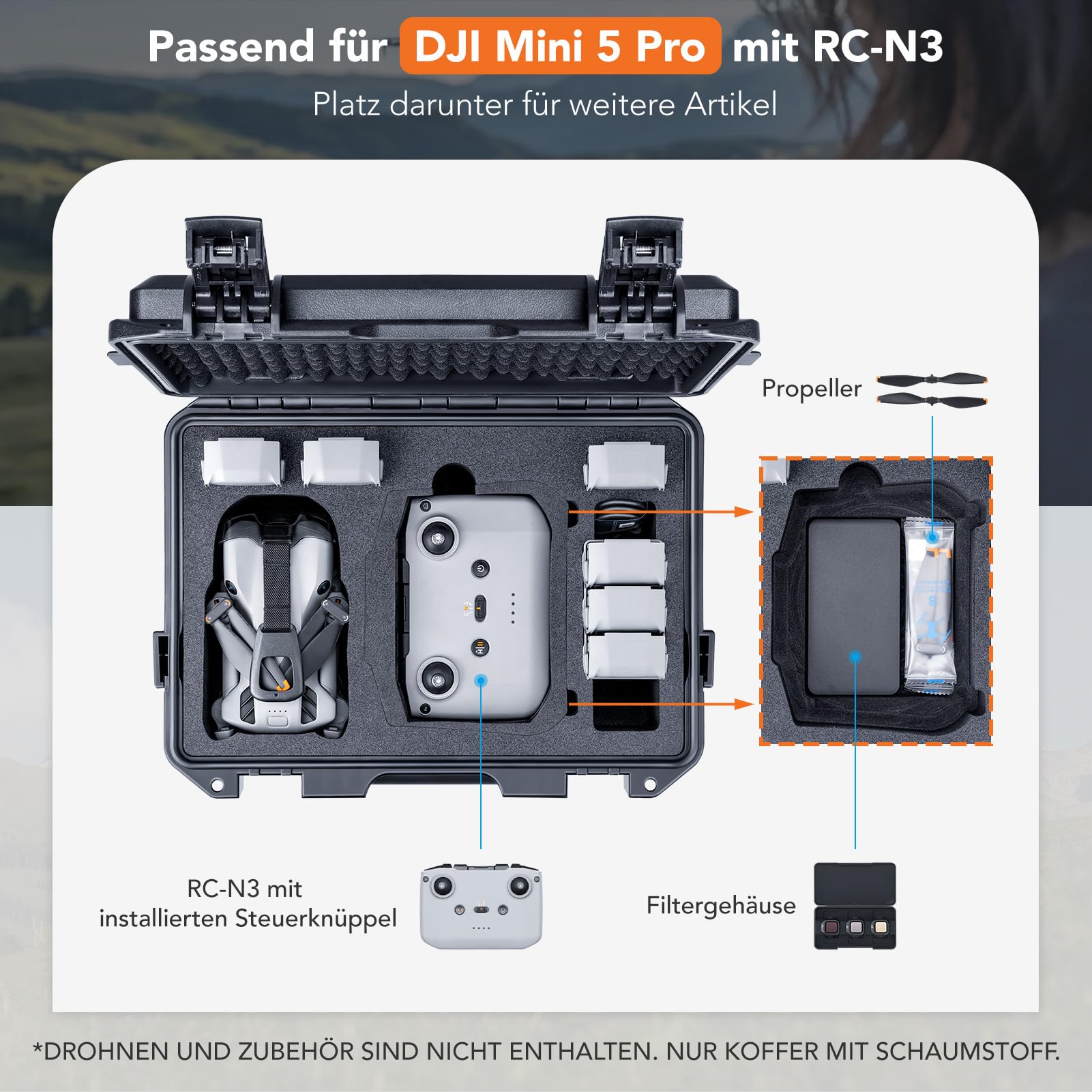 Lykus Titan MM510 Wasserdichter Koffer für DJI Mini 5 Pro, RC2/RC-N3