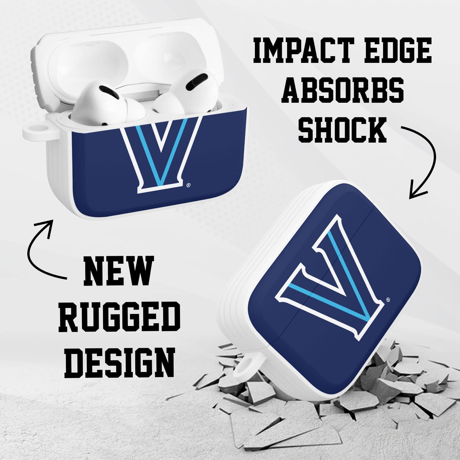 AFFINITY BANDS Villanova Wildcats HDX Case Cover Compatible with Apple AirPods Pro 1 & 2 (Classic)