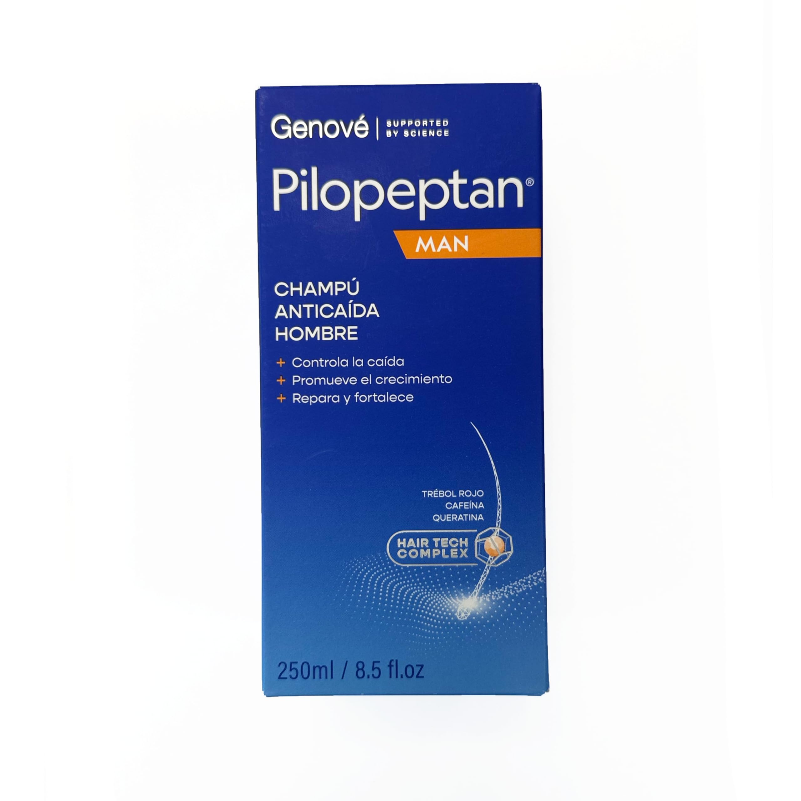 Pilopeptan Man Champú Anticaída Hombre 250ml Fortalece Reduce Caída Ginseng Trébol Rojo Queratina Pantenol Sin Sulfatos
