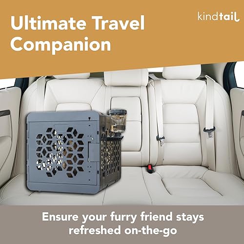 Miniatura 6 de KindTail Pawdle - Botella de agua para jaula para perros sin goteo - Dispensador de agua para mascotas de llenado superior - Sin BPA con boquilla de