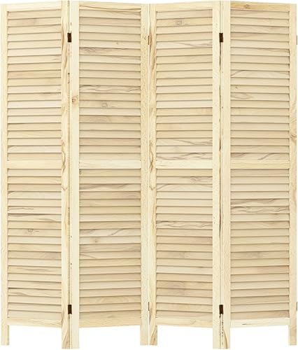 Divisor de habitación de madera de 4 paneles, divisores de pared de 5.6 pies de alto para separación de habitaciones, separadores de habitaciones