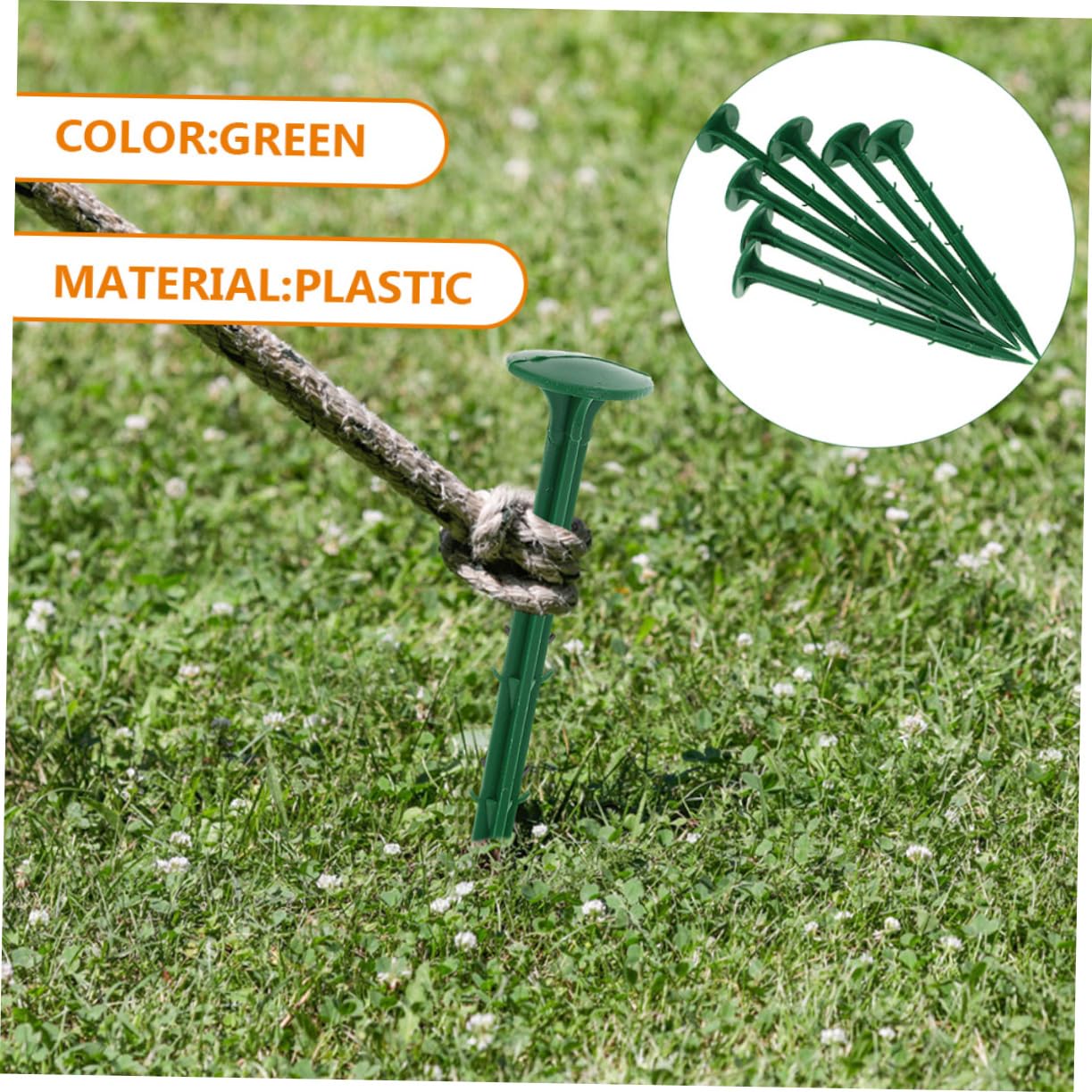 Piquets de Sol en Plastique Verts 150 Pièces pour Jardinage Extérieur