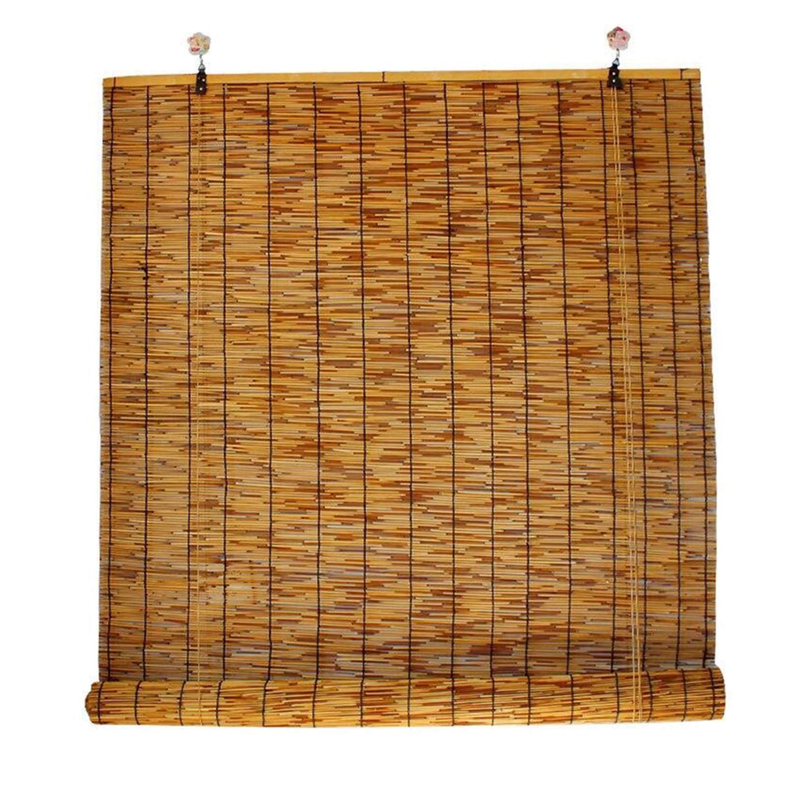 DLLY Zasłona bambusowa, karbonizowane osłony trzcinowe, wodoodporne żaluzje przeciwsłoneczne, trwała rzymska zasłona, do salonu, patio, ogrodu, 100 x 180 cm/39,5 x 71 cali