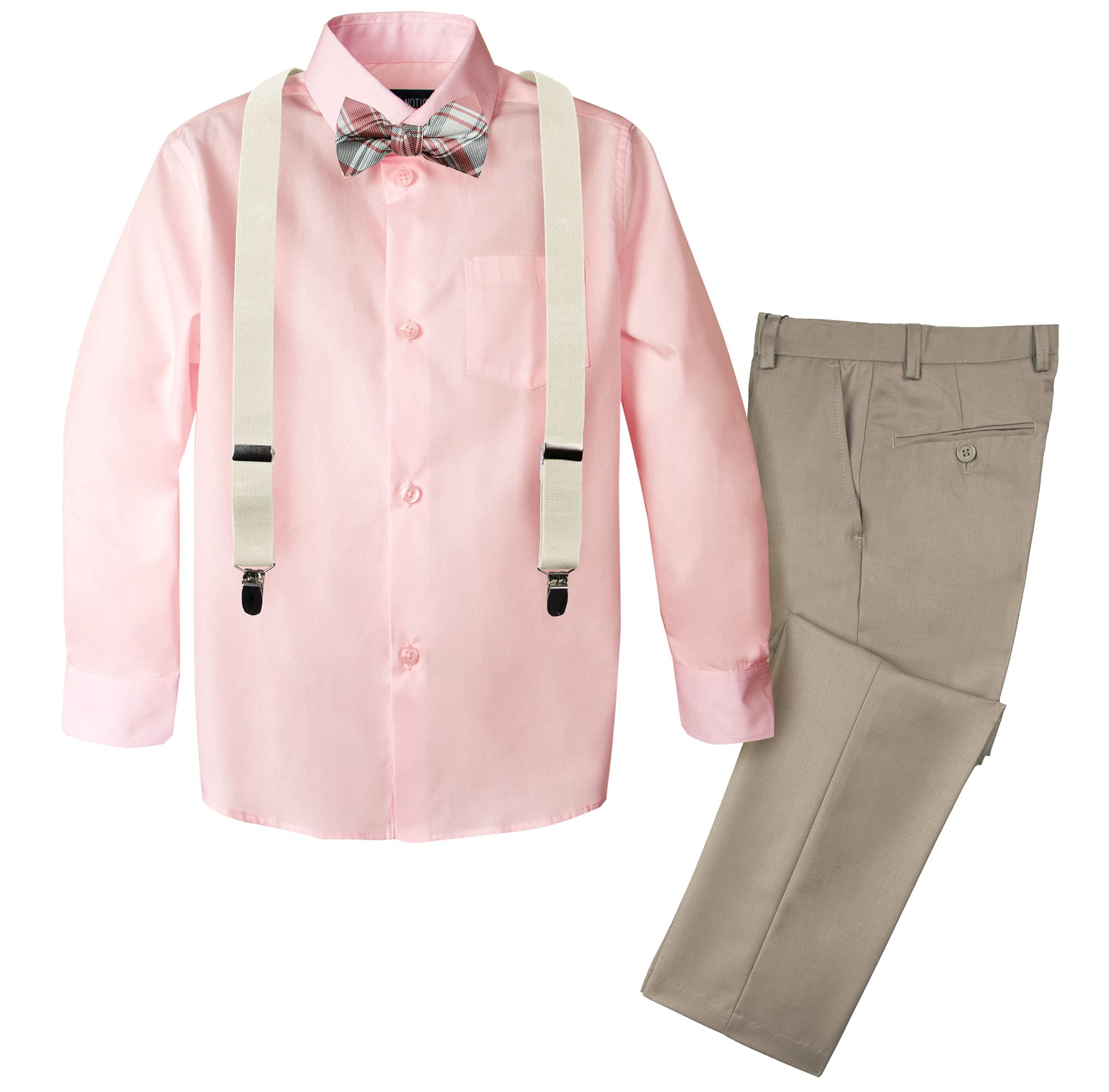 Spring Notion Boys' 4-Piece Patterned Dress up Pants Set