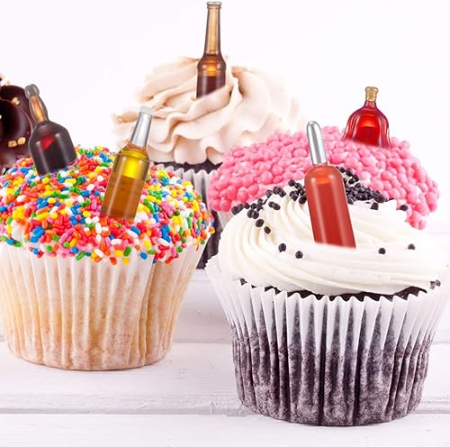 Miniatura 4 de 21 botellas en miniatura con 1 pieza de decoración de pastel de inodoro, casa de muñecas, juego de juguetes divertidos en miniatura para fiestas,