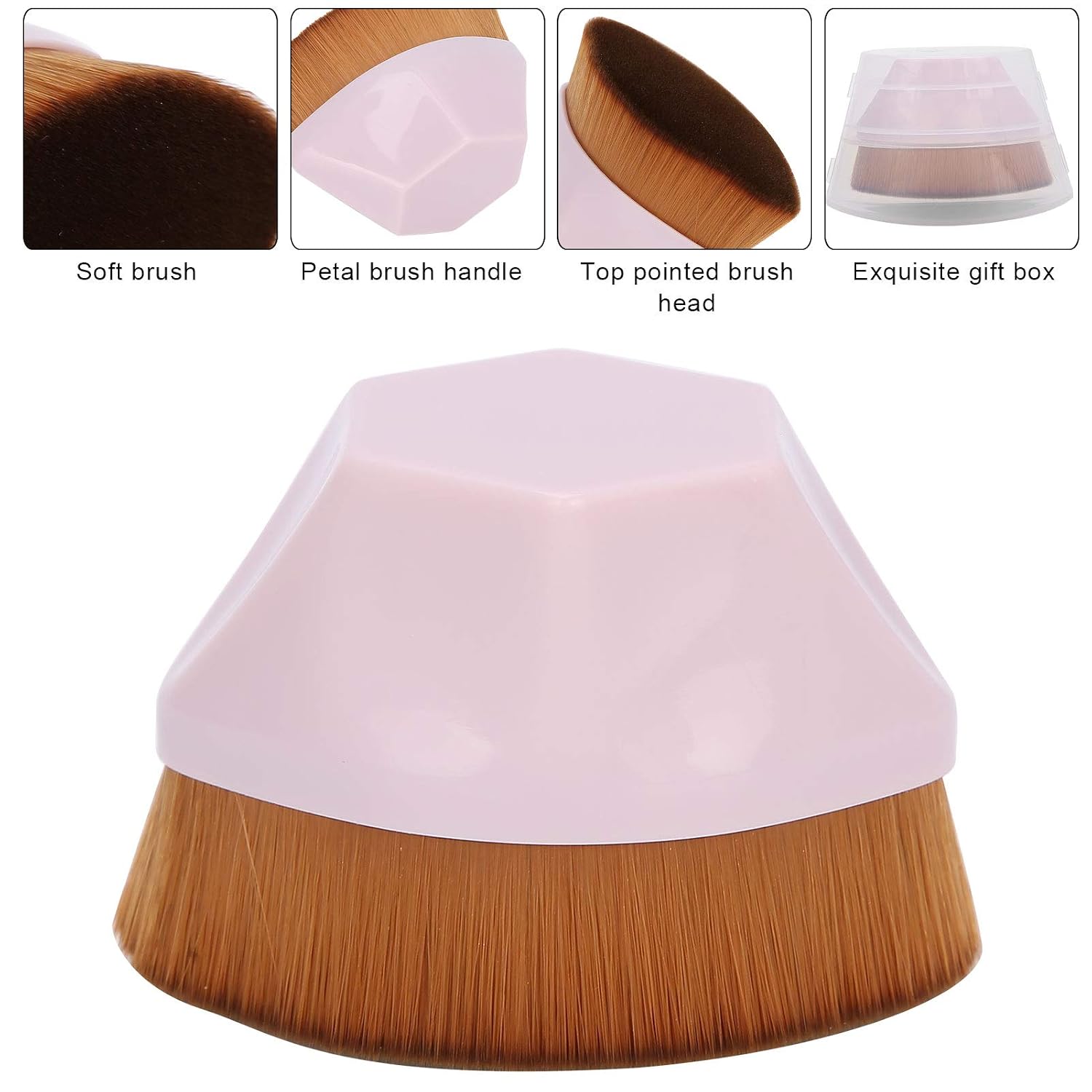 Makeup Liquid Brushes, 3 Pcs Cosmetic Brushes Professional, Cosmetic Flat Blush Brushes, Portable Cosmetic Brushes for Girls()