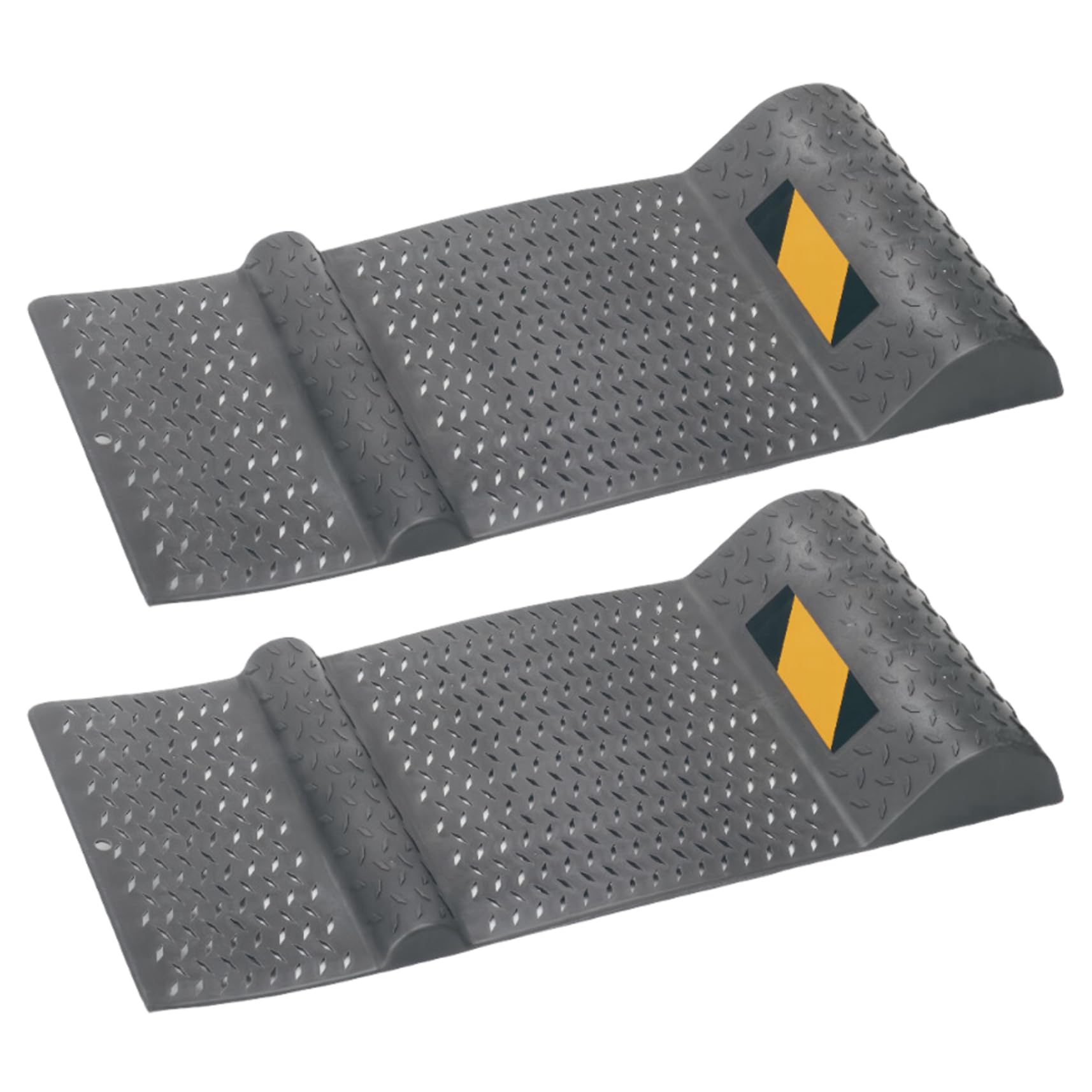 2pcs Garage Parking Matte Nicht rutschverstärkte PP Garage Parkhilfe 21 x 10 x 2 Zoll dunkelgrauer Radstopper für die meisten Fahrzeuge