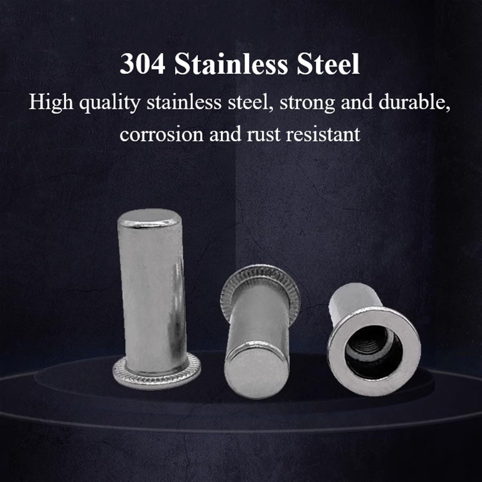 Dadi per Rivetti, Dado for Rivetto in Acciaio Inossidabile SUS304 con Testa Svasata Piatta, Inserto filettato, Diverse Misure(50pcs Flat M5*19.5)