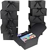 KEYIDO 12Pack Black Gift Boxes with Lids, 20x20x10cm Large Cardboard Gift Box Bridesmaid Proposal Box with Ribbon for Wedding Birthday Festival Christmas Party Present Packaging