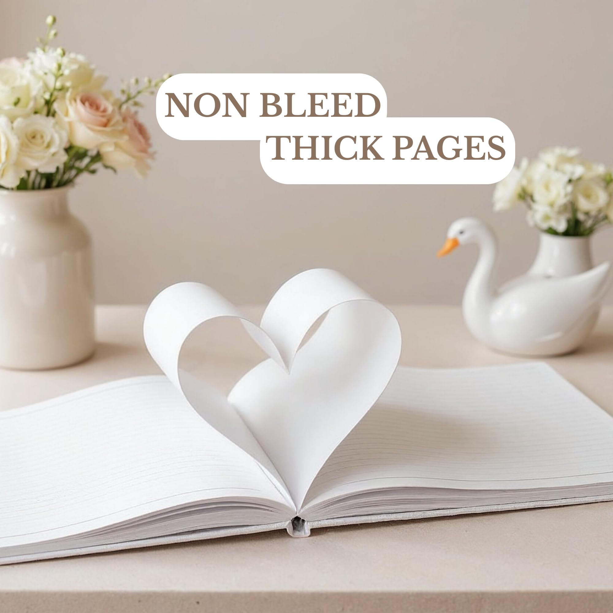 Gästebuch Hochzeit für Gäste zum Unterschreiben Elegante Hochzeit Gästebuch Ideen Einschreibebuch für Braut und Babyparty, Polaroid Gästebuch, 100 dick linierte und leere Seiten für Party,