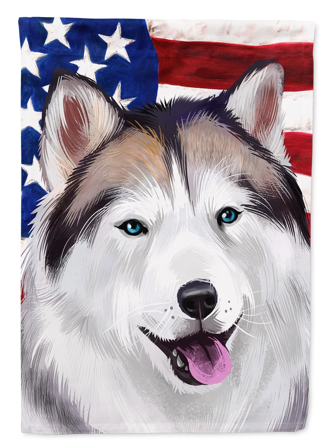 Drapeau Husky d'Alaska grand format pavillon canevas extérieur multicolore