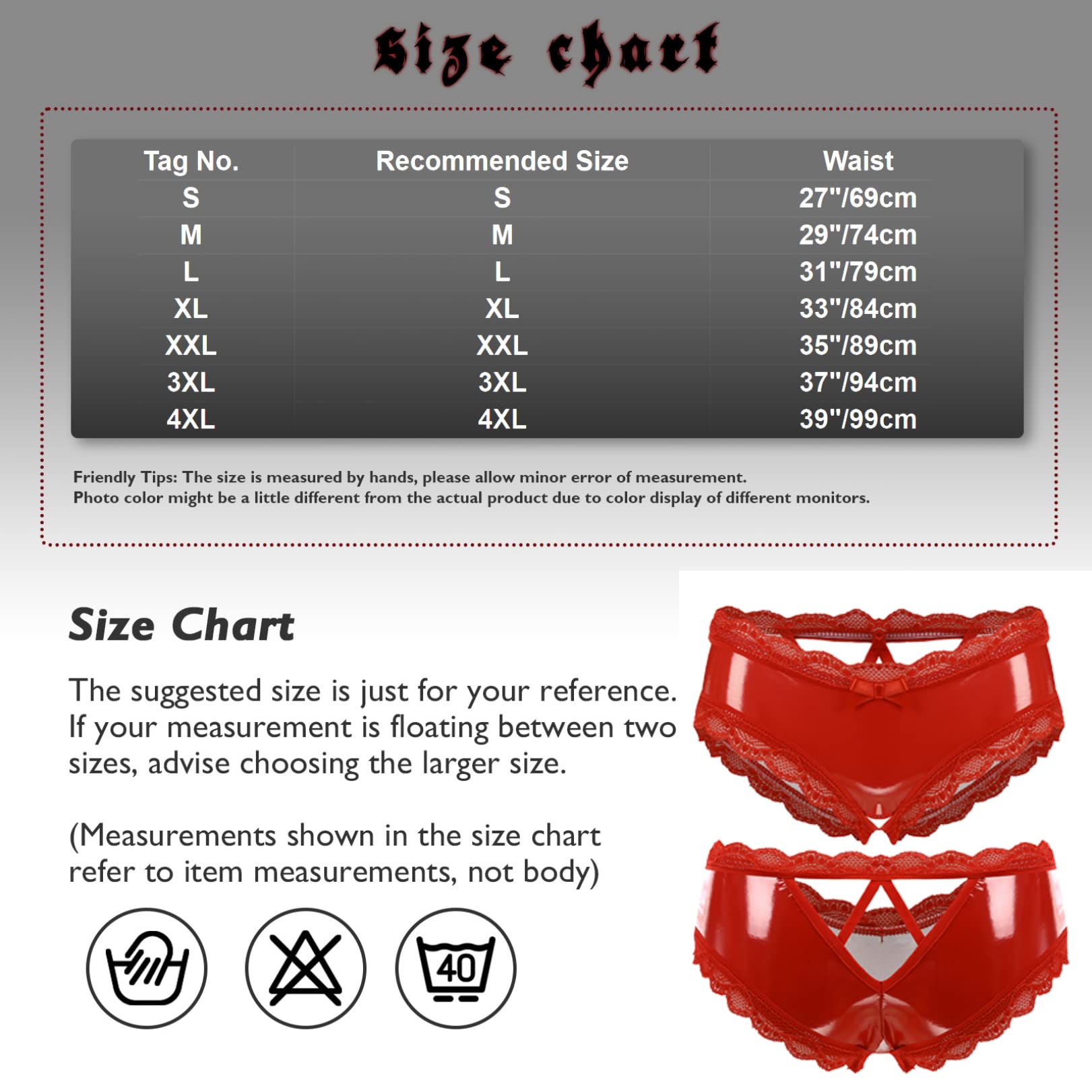 FEESHOW Donna Pelle Verniciata Slip Ouvert G String Tanga Wetlook Intimo Passo Aperto Mutandine Bikinislip Mutandina Slip