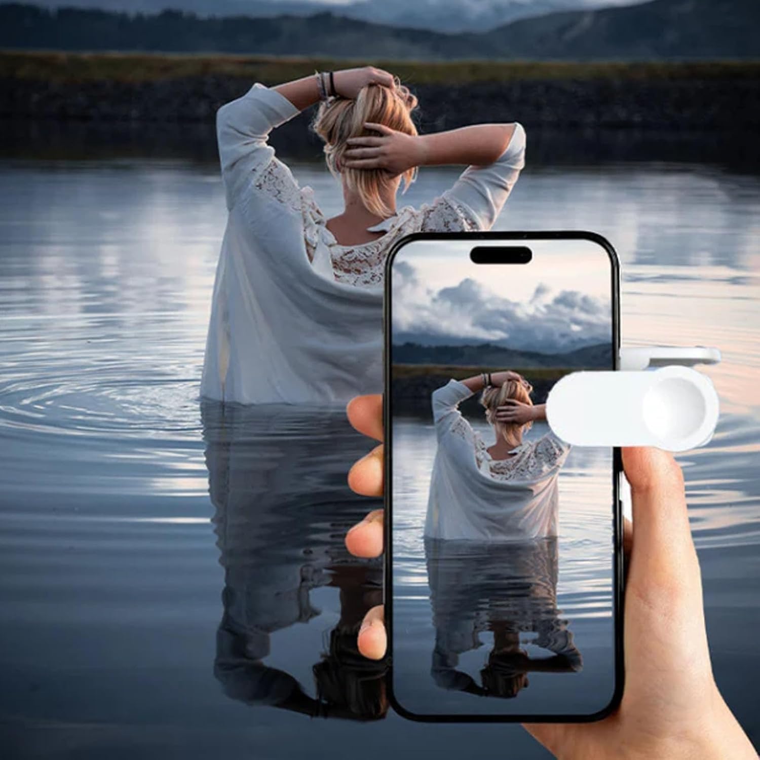 Spiegeleffekt-Objektiv – Erfassen Sie Sofort Atemberaubende Reflexionen, Spiegelreflexions-Clip-Kit Für Smartphone-Kameras, Verstellbare Klappspiegel Aus HD-Glas Für Smartphone-Fotografie