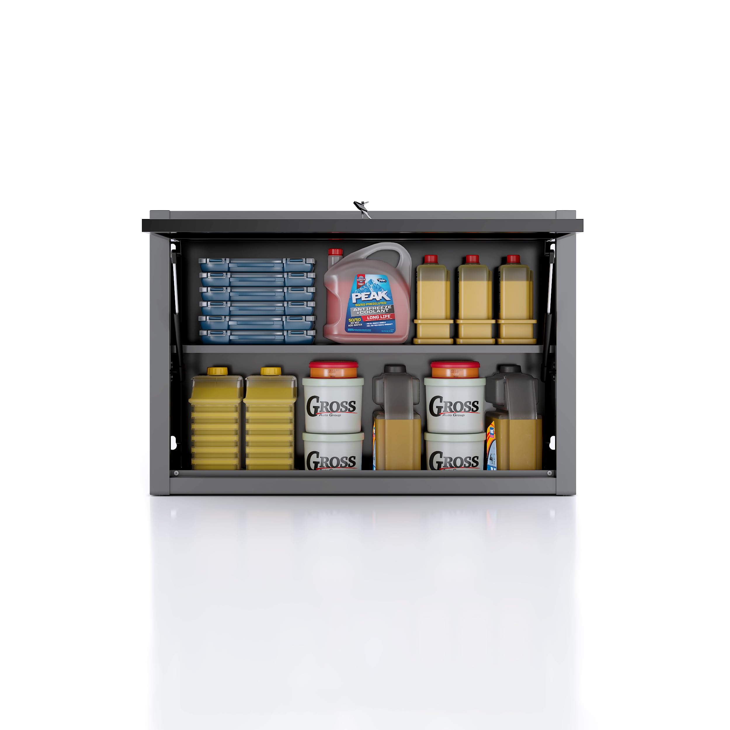 Wall Mounted Cabinet with Removable Shelf,2 Layers Hanging Cabinet,Storage Organizer for Garage Warehouse