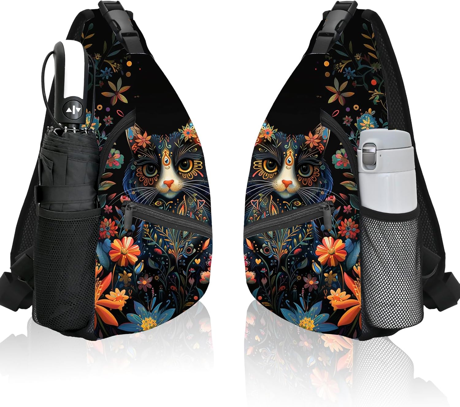 Cat Sling Bag Travel Sling Backpack Lightweight Casual Daypack Women Chest Bags for Outdoor Sport Climbing Runners - Image 6