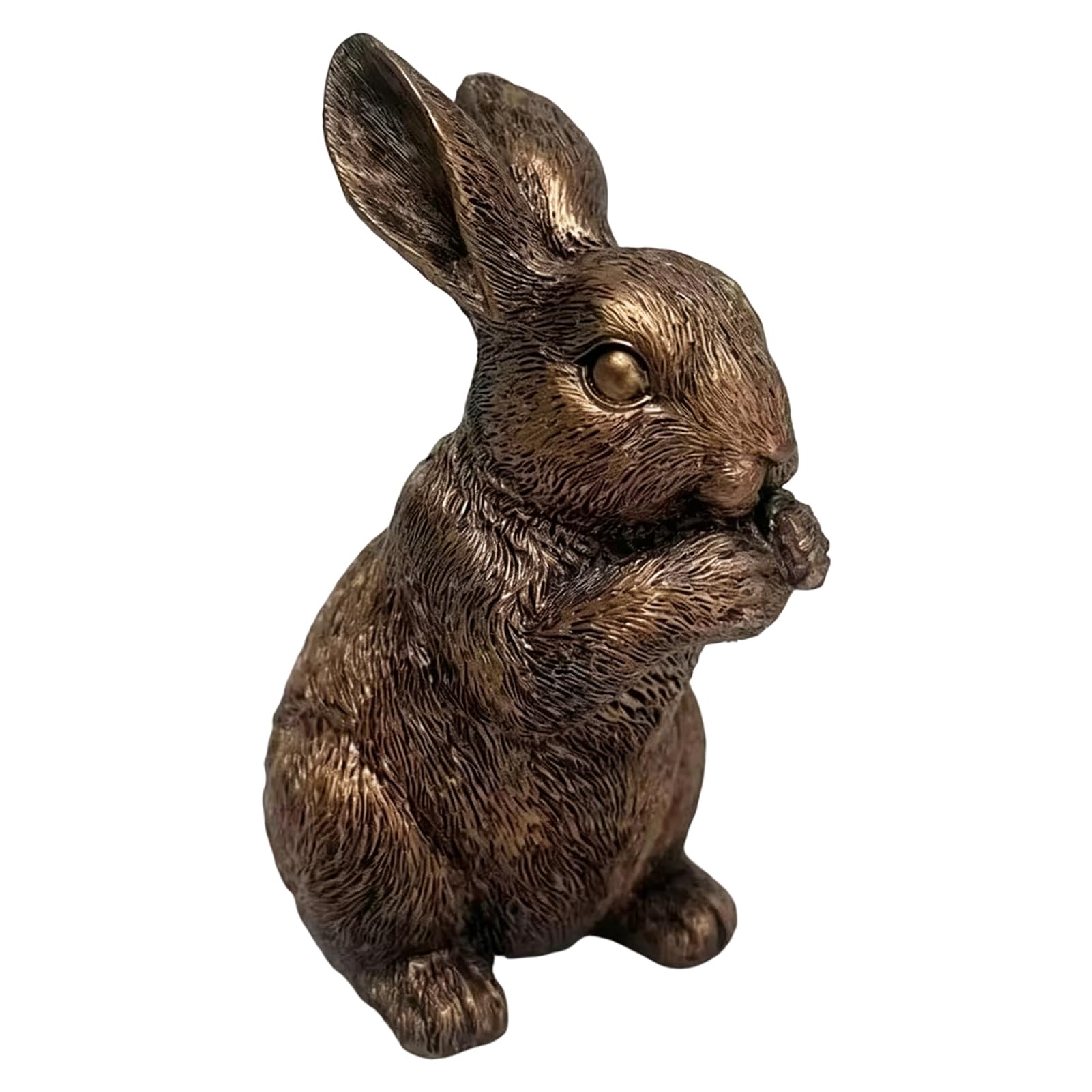 Mubsar Vintage Rabbit Figurine Carving Bunny Statue Animal Sculpture Home Office Bookshelf Desktop Fengshui Decoration Ornament