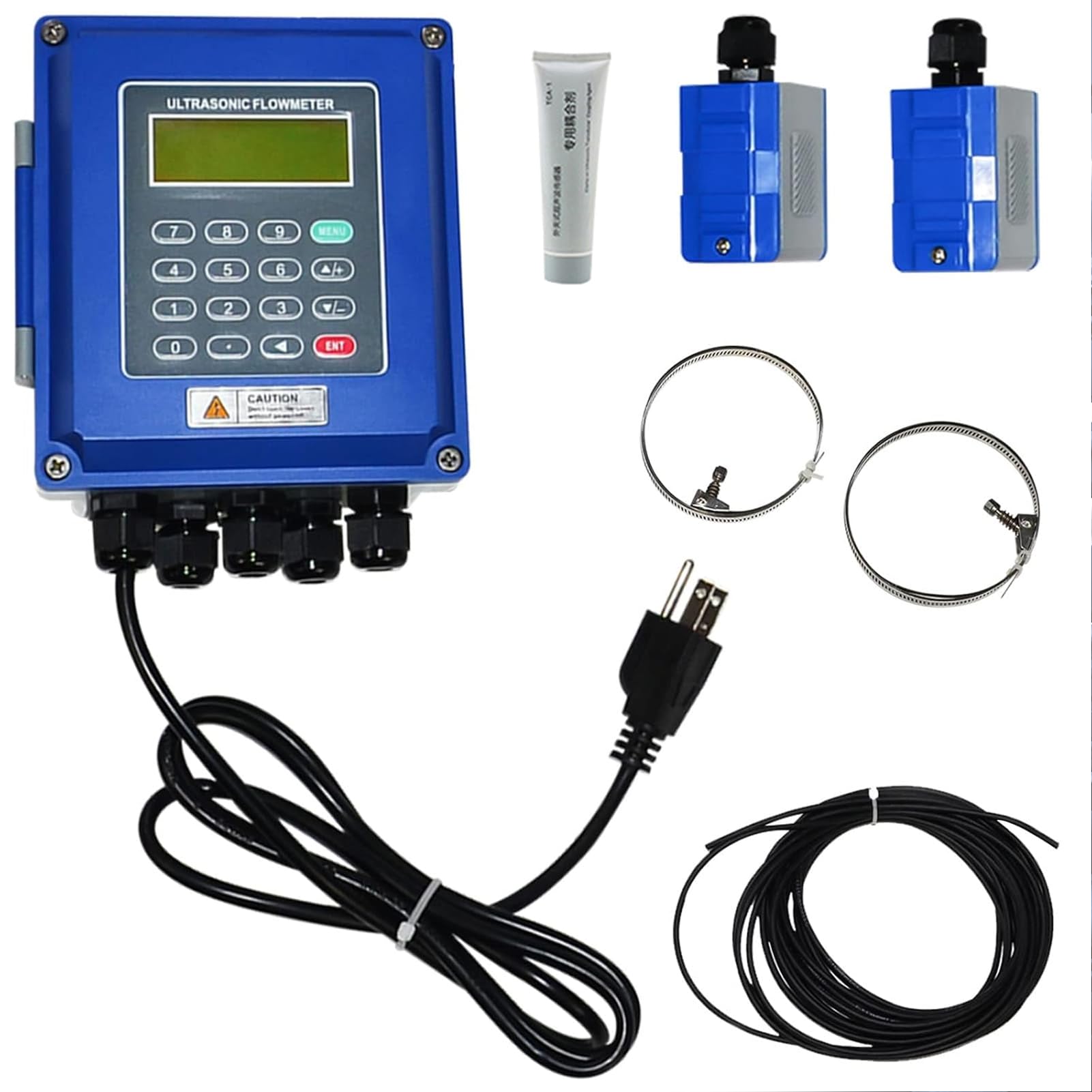 Medidor de flujo ultrasónico de pared TUF-2000B, diseño modular con transmisor digital y resistencia térmica para tuberías de cobre/PVC, bajo error, adecuado para agua caliente y exteriores
