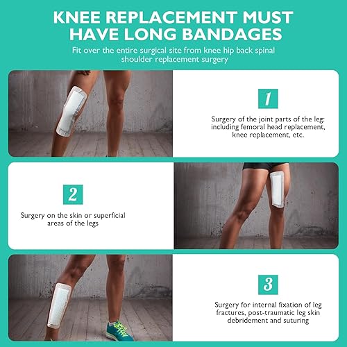 Miniatura 2 de Vendajes adhesivos transpirables para vendaje de isla, parches de gasa con bordes para reemplazo de rodilla, 4 x 12 pulgadas, con almohadilla