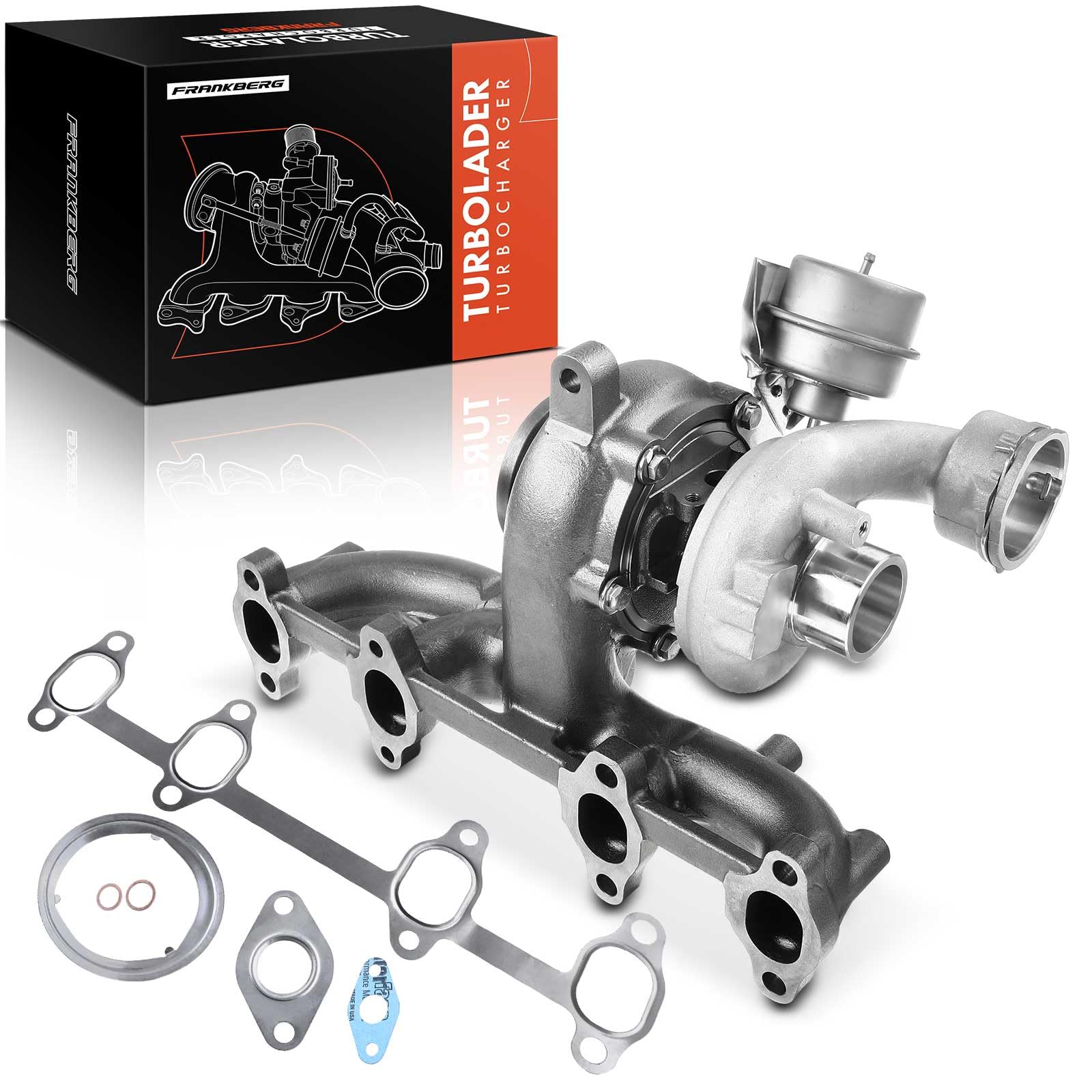 Frankberg Turbocompresor de gases de escape Diesel Compatible con Golf V Variante 1K5 1.9L Golf V 1K1 1.9L T.o.u.r.a.n 1T1 1T2 1.9L C.a.d.d.y III MPV 2CB 2CJ 2KB 2KJ 1.9L Golf Plus 521 5M1 1.9L