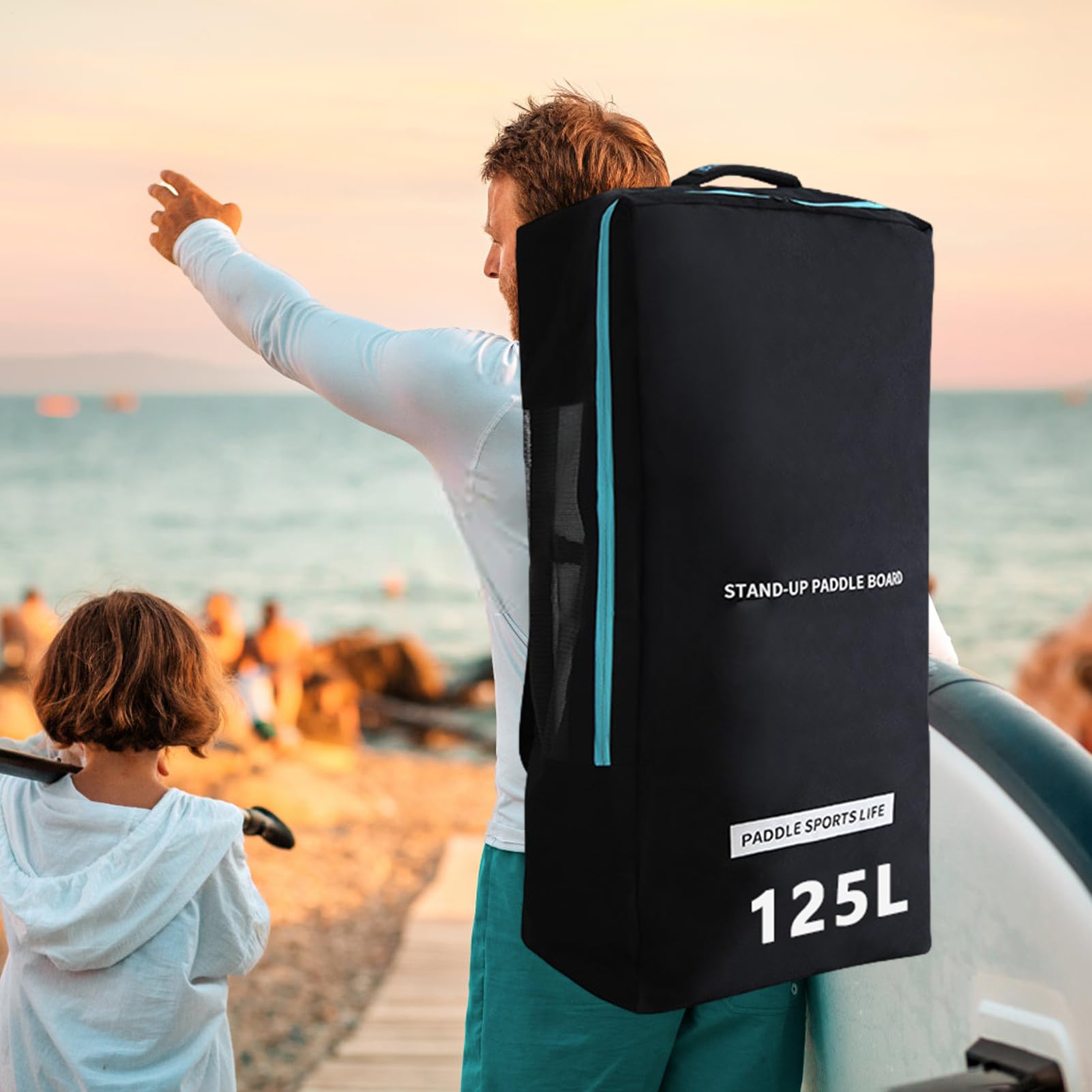 Plecak Na Deskę Paddleboard 125L Regulowany Organizer Do Przechowywania | Plecak Organizator Do Deski Surfingowej Do Użytku Domowego i Podróży dla Sportów Wodnych oraz Transportu