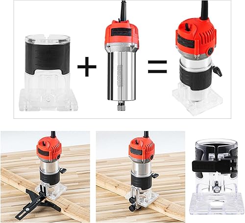 Miniatura 3 de 2 piezas de base de enrutador de recortadora de carpintería para 2.559 in de diámetro interior compatible con router Makita transparente cubierta de