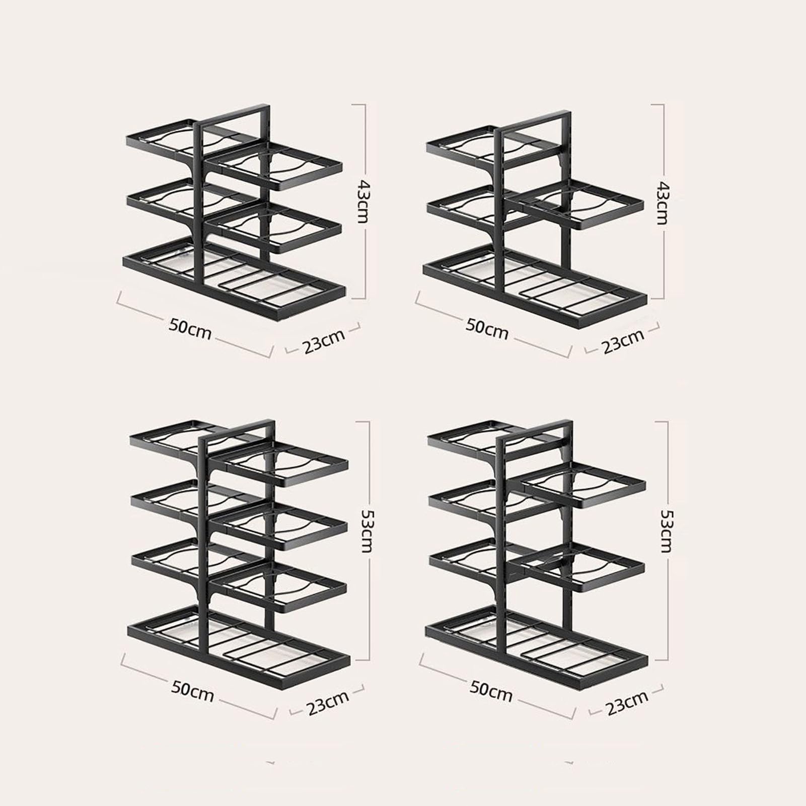 Scaffale Organizzatore per Pentole,unità Stoccaggio Doppio Lato | Supporto Autoportante per Utensili da Cucina, per Piano di Lavoro e Armadio, per L'organizzazione Della Cucina Domestica