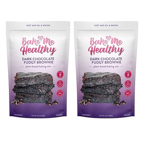 Bake Me Healthy Mezcla de brownies de chocolate oscuro, sin gluten, sin azúcar refinada, los 9 mejores sin alérgenos, mezcla de brownie vegana a