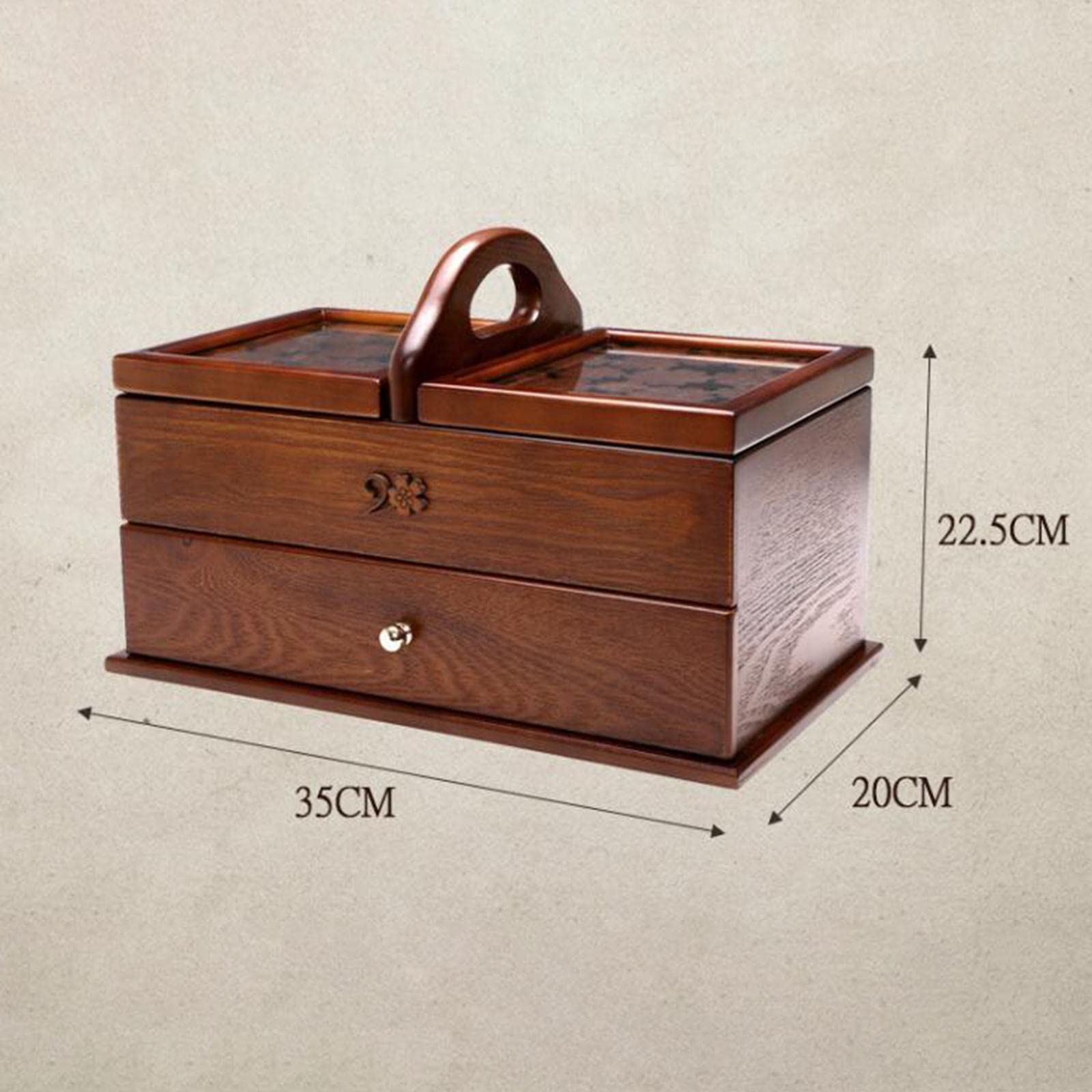 Cestino da Cucito in Legno, Scatola Portagioie Vintage, Idea Regalo per Accessori