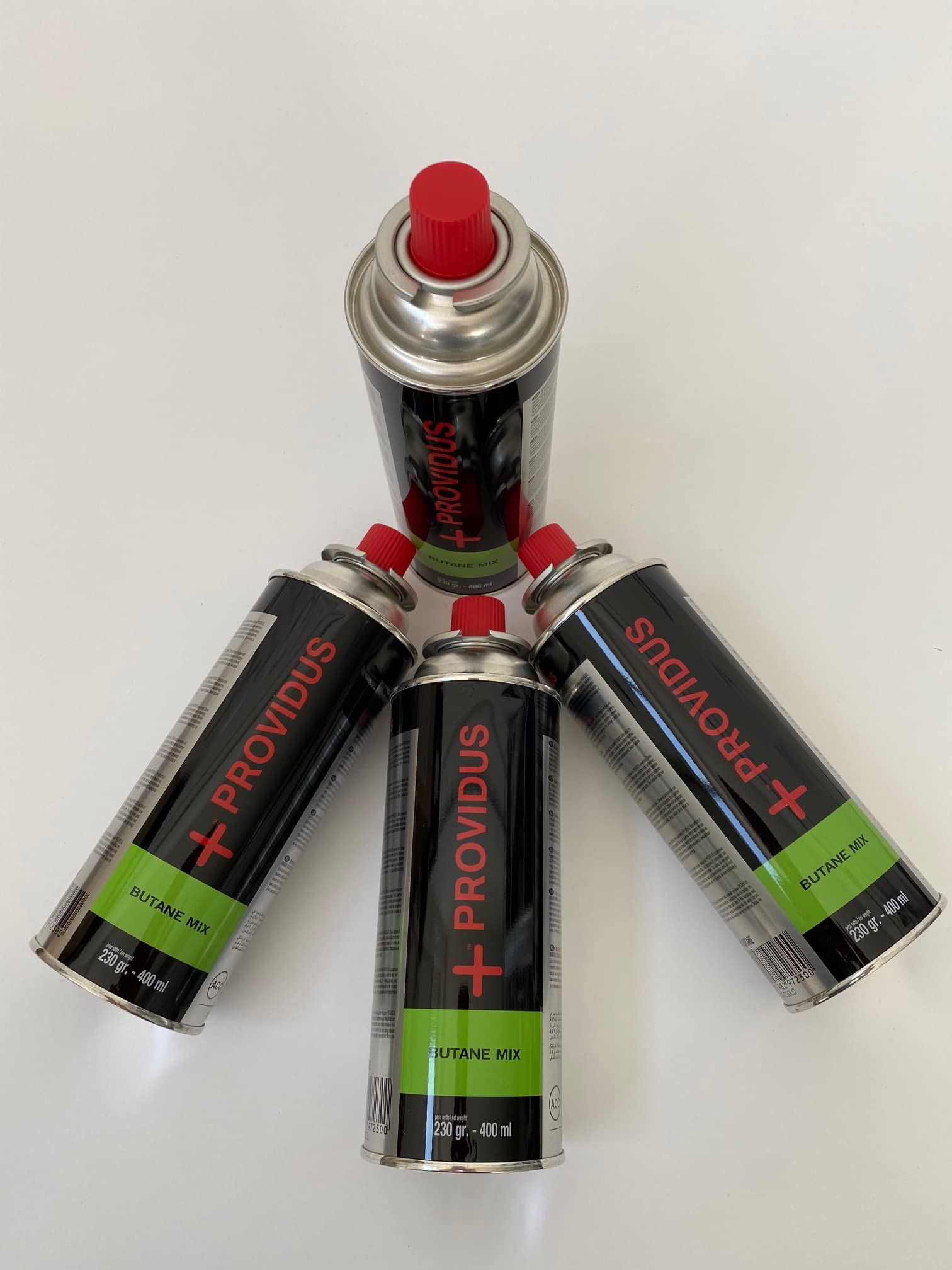 HOMELY RICARICA Cartuccia/Bombola/Bomboletta 4 pezzi gas Butano 230g - 400 ML 100% BUTANE PROVIDUS Camping