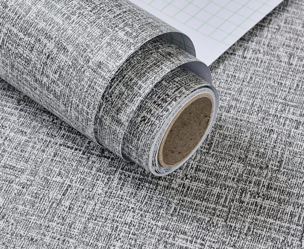 Carta Da Parati Moderna, Carta Da Parati Moderna In Pvc Effetto Lino Grigio Scuro Carta Da Parati Decorativa Peel And Stick Pellicola Per Mobili In Vinile Appiccicoso Impermeabile Per La Ristruttura