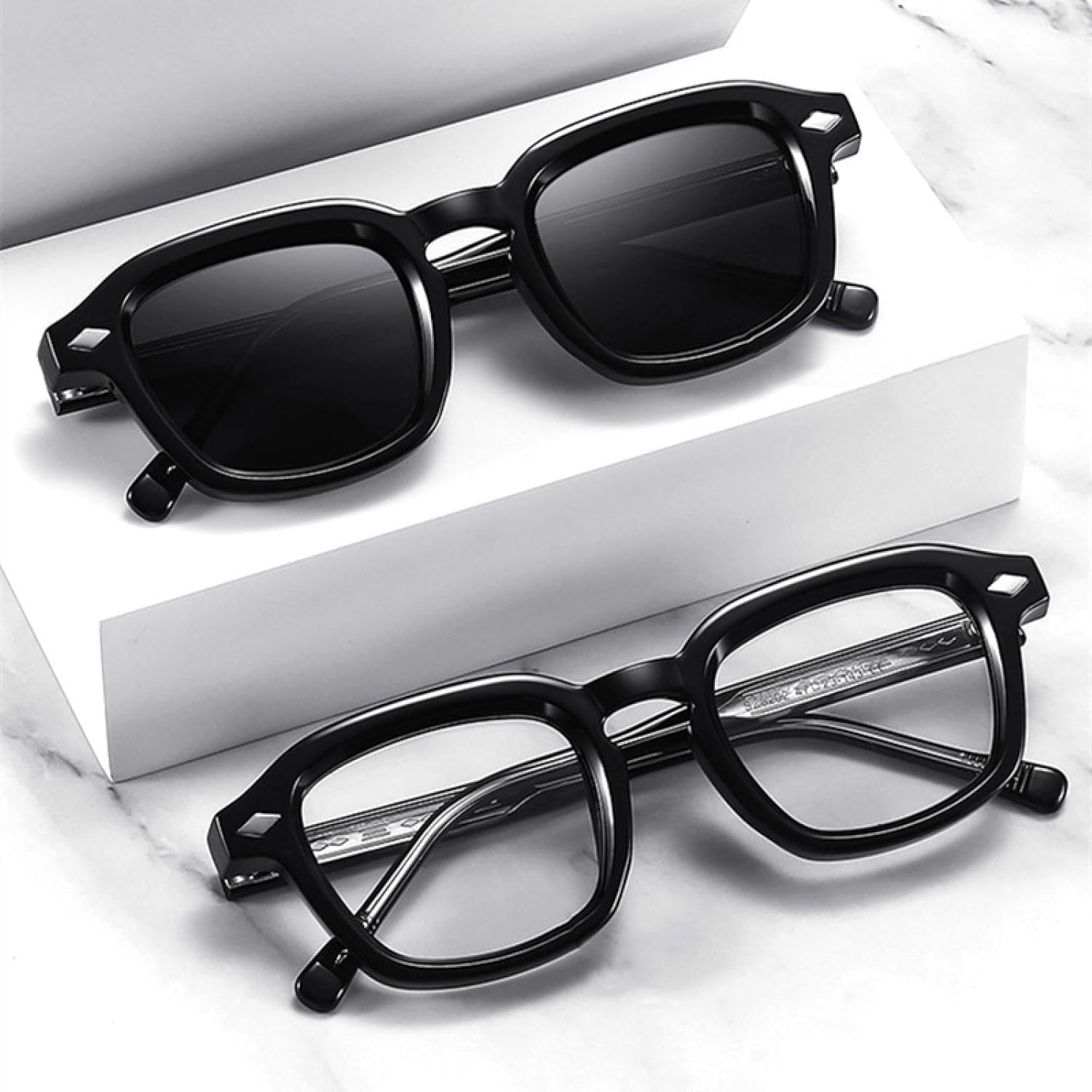 MUTYNE Fashion Women Luxury Sunglasses Retro Rivets Men Clear Ocean Lens Uv400 Trending Punk