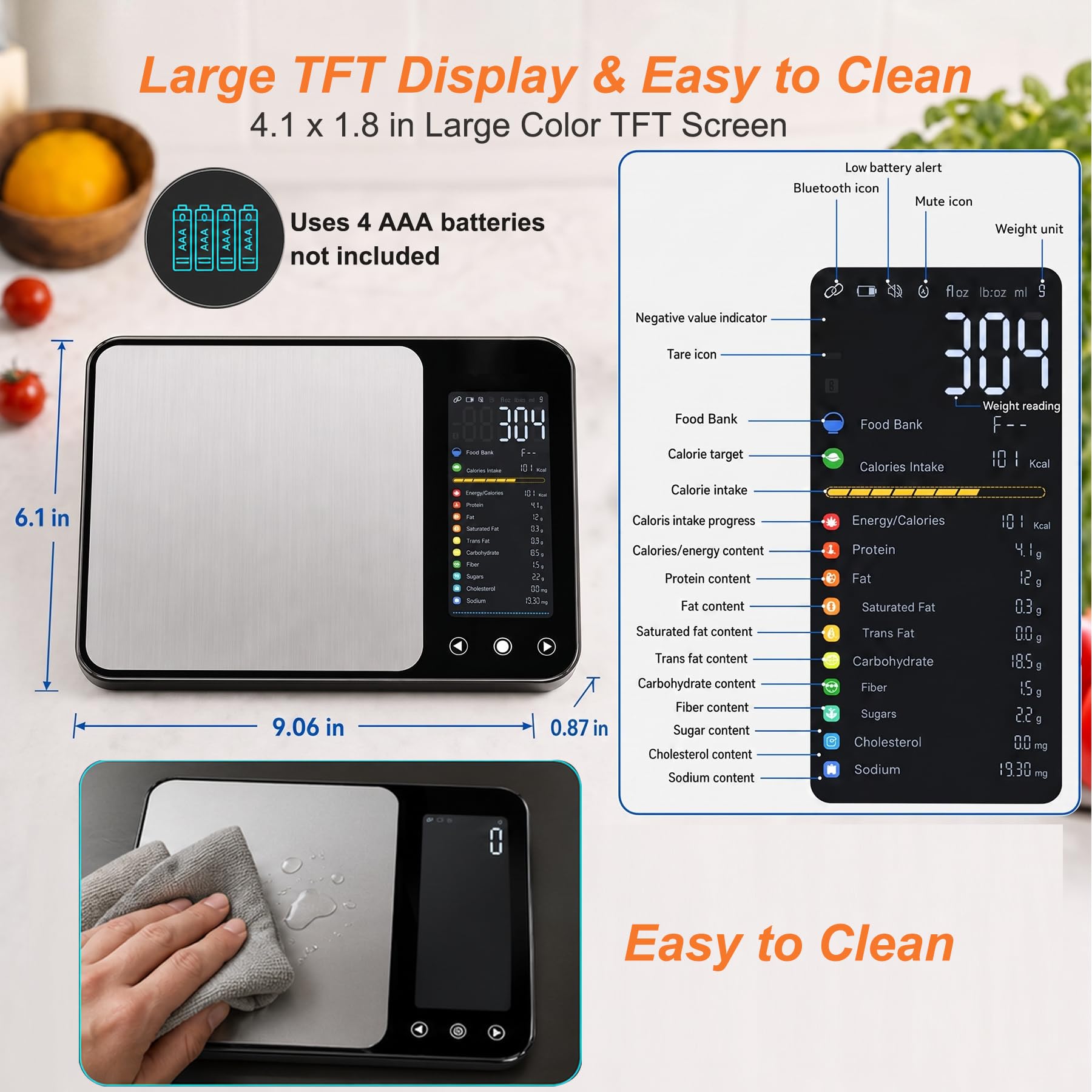 Smart Nutrition - Bilancia alimentare con app, display TFT, monitoraggio 28
