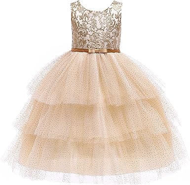 Summer Party Princess Gown 3-9 Years Baby Girl Little Kids Sleeveless Flower Bowknot Tulle Fluffy Stripe Skirt 