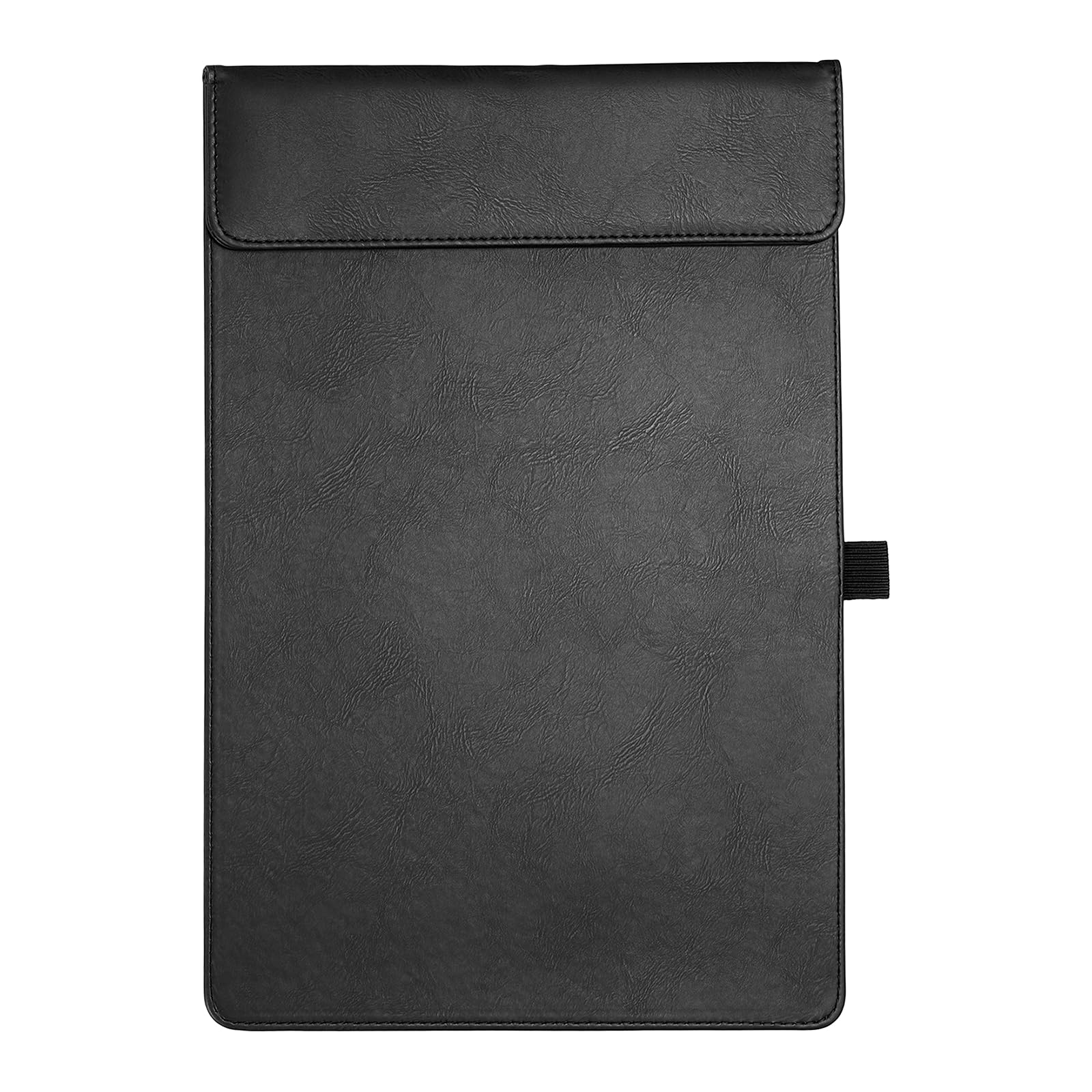 PATIKIL A4 Letter Size PU Leather Clipboard, 9.5"x13.5" Business Magnetic Padfolio with Pen Holder Organizer Office Folder Writing Board Style 2, Black
