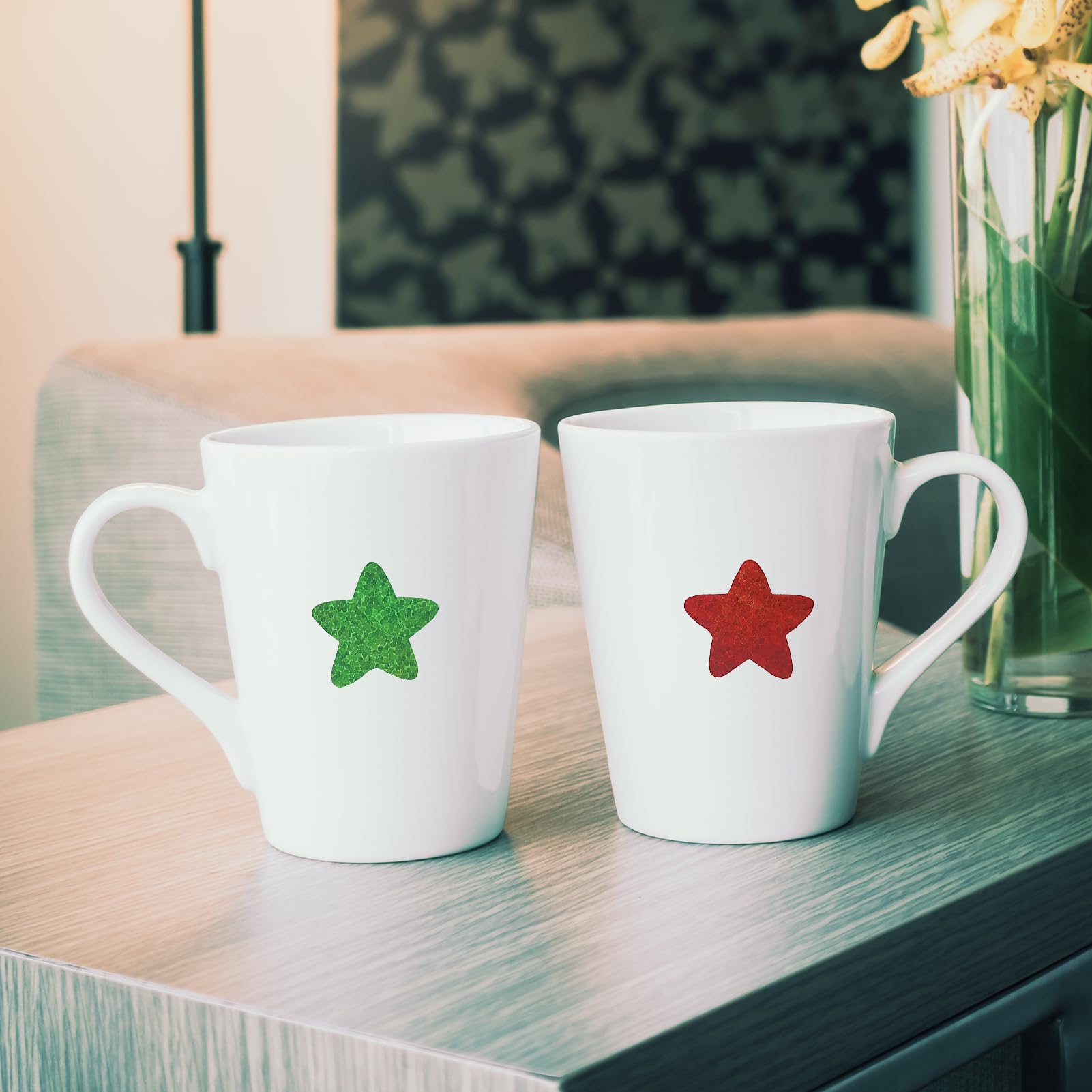 500 Pièce Autocollant Étoile,2.5 Cm étoile Glitter Autocollants,Autocollants Étoiles Lumineuses,Étoiles Autocollants Pailletées Multicolores,pour Scrapbooking Décoration