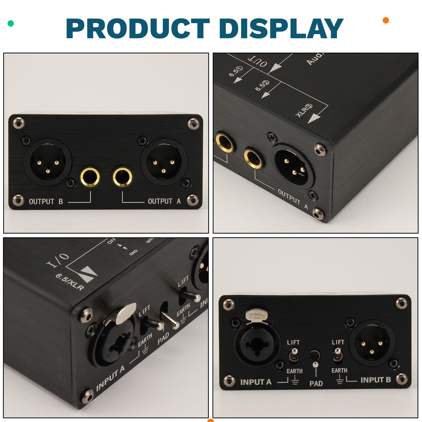 Izolowany przełącznik symetryczny XLR, rozdzielacz audio, 1 wejście, 3 wyjścia, adapter pojedynczy, przełącznik XLR 6,5 +