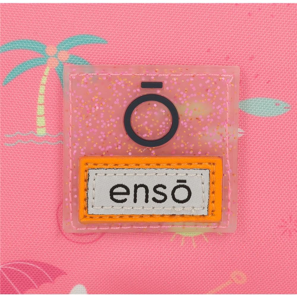 Enso Magic Summer Zaino per bambini, zaino per la scuola, realizzato in poliestere, ruote doppie a rotazione multidirezionale, molteplici modi di usarlo, rosa e blu, multicolore, 32x44x17 cms, Zaino
