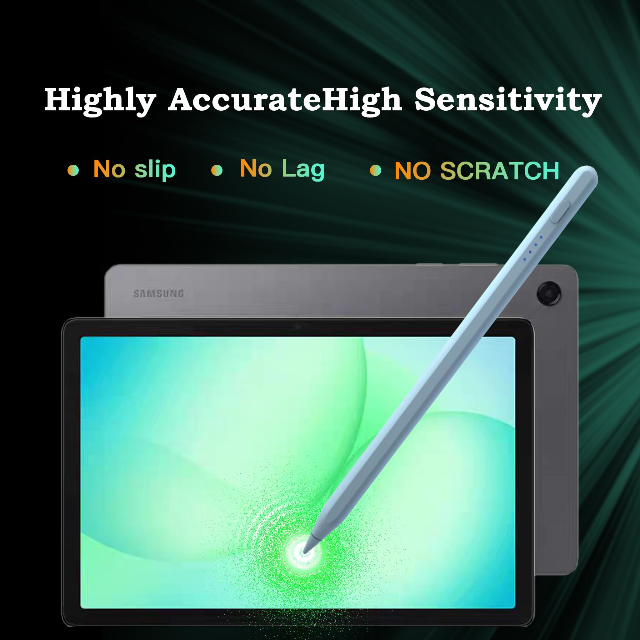 Penna stilo per Samsung Galaxy Tab A11+/A11 Android S Pen compatibile con Galaxy Table A9+/A9 da 8,7/11 pollici da tavolo, ricarica rapida, adsorbimento magnetico (blu)