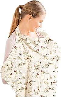 غطاء رضاعة للاطفال من اكس سبرينج، شال رضاعة قطني جيد التهوية بنسبة 100%، وشاح رضاعة متعدد الوظائف ومظلة لمقعد السيارة للامهات الجدد