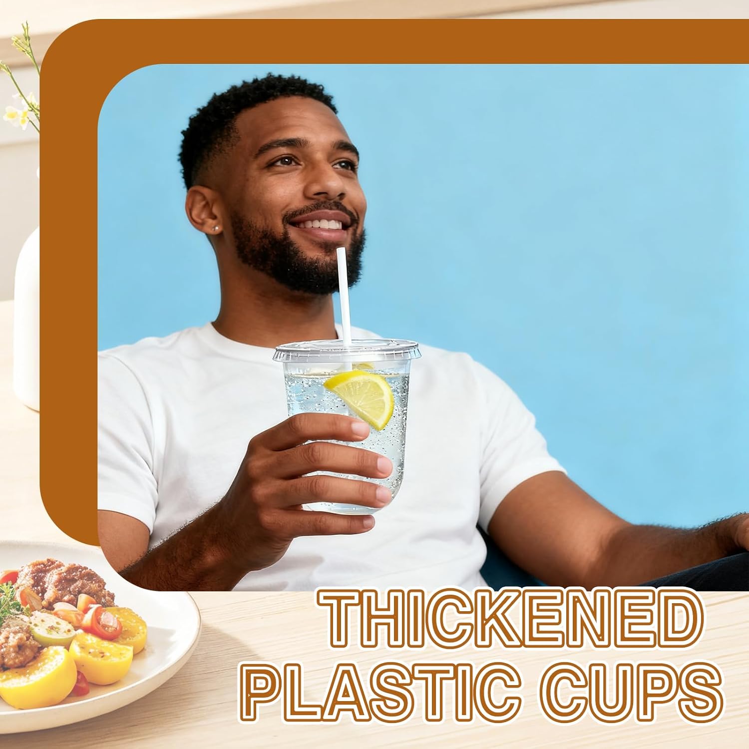 50 Pack Clear Plastic Cups with Lids and Straws,12 oz Disposable Iced Coffee Cups,PET Crystal Cups,Round Bottom To Go Cup for Iced Coffee Juice Smoothie Cold Beverage - Image 6