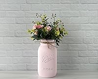 Vista 5 de PINK Mason Jar Centerpieces Mason Jar Centerpieces Quart Size Mason Jars (32 oz). Mason Jar Centerpieces with Flowers, Mason Jar Centerpiece Baby
