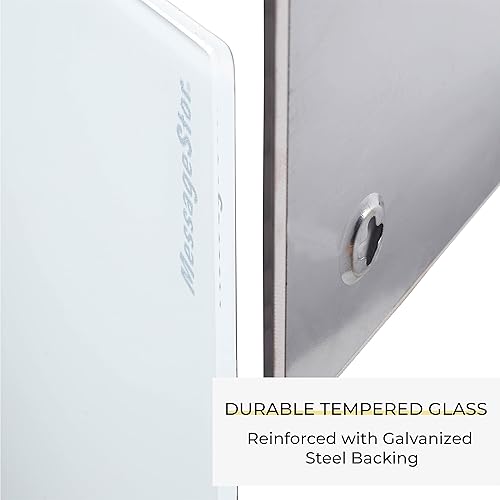 Miniatura 6 de ECR4KIDS MessageStor - Pizarra magnética de vidrio de borrado en seco con imanes, 17.5 x 17.5 pulgadas, pizarra blanca para montaje en pared, ondas