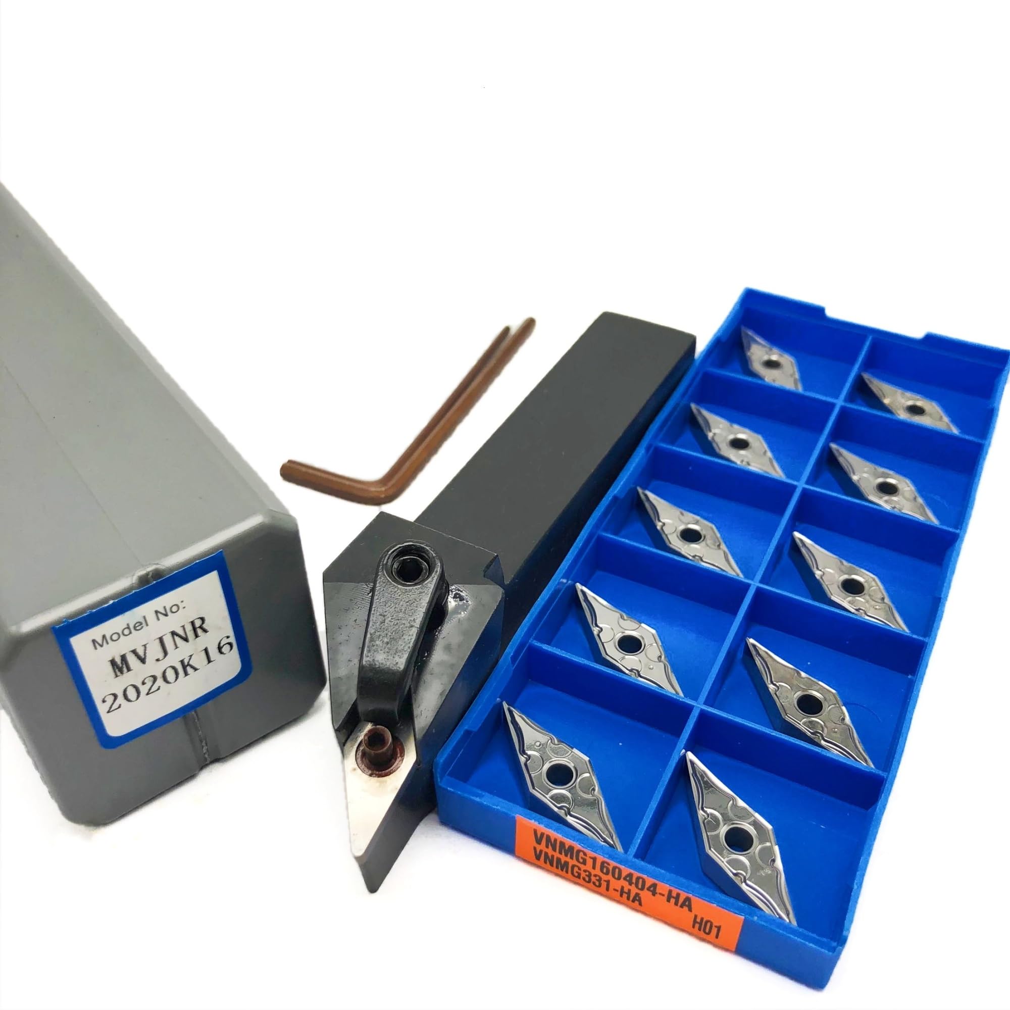 1 pz MVJNR1616K16 MVJNR2020K16 MVJNR2525M16 portautensili per tornitura esterna in carburo + 10 inserti in carburo VNMG (MVJNR2020K16 VNMG160404 HA H01) (MVJNR2020K16 VNMG160404 HA H01) (MVJNR2020K16